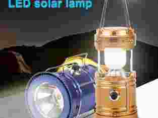 Lampu emergency jumbo lentera tarik + senter + power bank solar cell – warna random : Gold, hitam dan biru