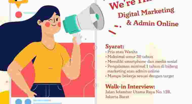 lowongan pekerjaan Digital marketing dan admin