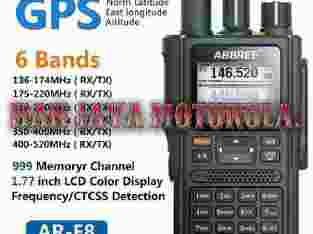 ABBREE AR-F8 GPS 6 Bands Dual Display Dual Standby 999CH Multi-functional VOX DTMF SOS LCD Color Display Walkie Talkie Ham Radio