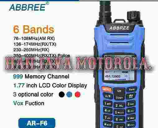 ABBREE AR-F6 6 Bands Walkie Talkie Dual Display Dual 999CH Multi-functional VOX DTMF SOS LCD Color Display Ham Radio