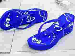 sandal wedges spon motif lucu