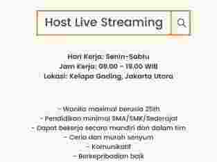 Dicari Host Cewek Live Streaming