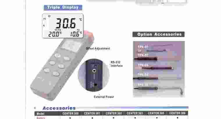 CENTER 303 Dual Input Thermometer (K/J Type)