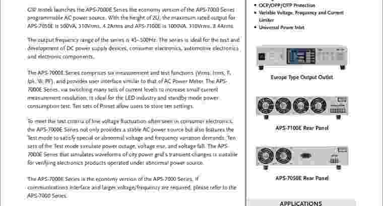 GW Instek APS-7100E 1000VA AC Power Source