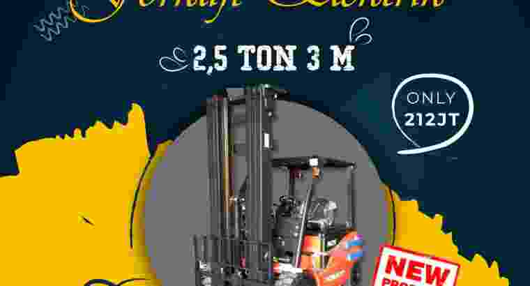 Dijual Promo Forklift Elektrik Kapasitas 2,5 TON