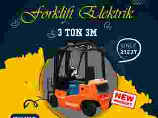 Dijual Promo Forklift Elektrik Kapasitas 3 Ton 3 M