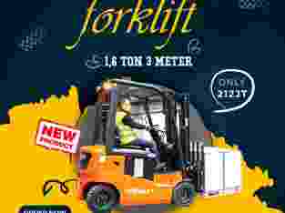 Promo Forklift Elektrik Kapasitas 1,6 Ton 3 Meter