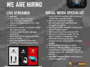 Info Loker Social media specialist & Live Streamer